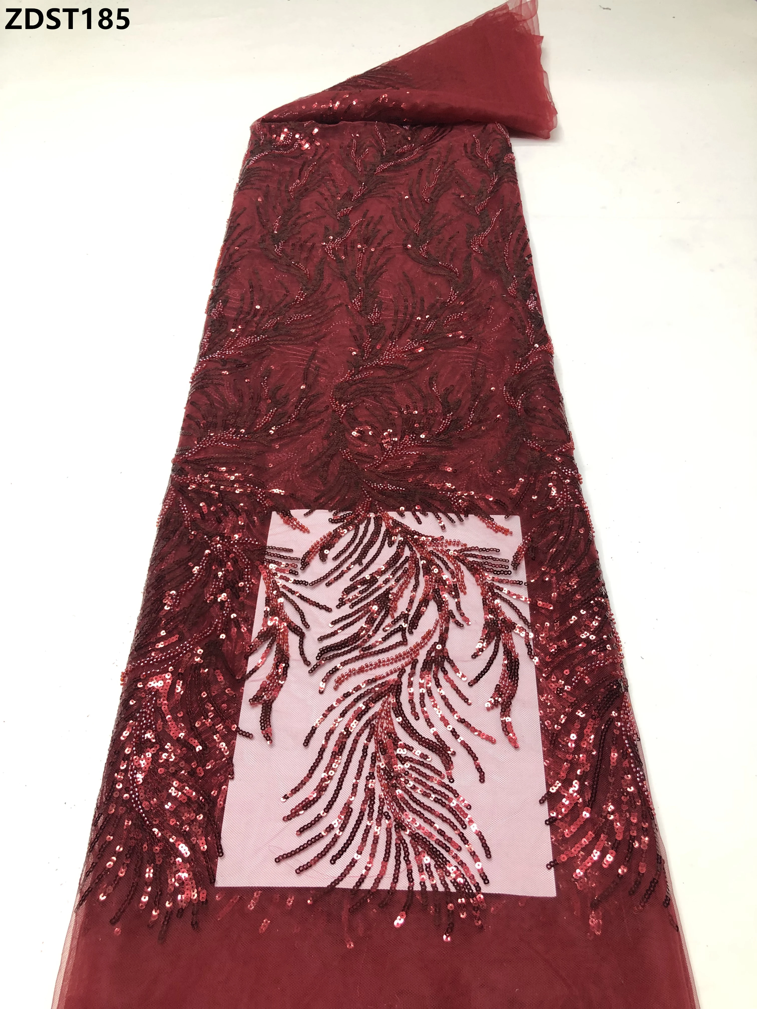 

African Mesh Net Fabrics Embroidery Sequin Tulle Lace Wedding Fabric Nigerian Style French 2025 Embroidery for Bridesmaid Dress