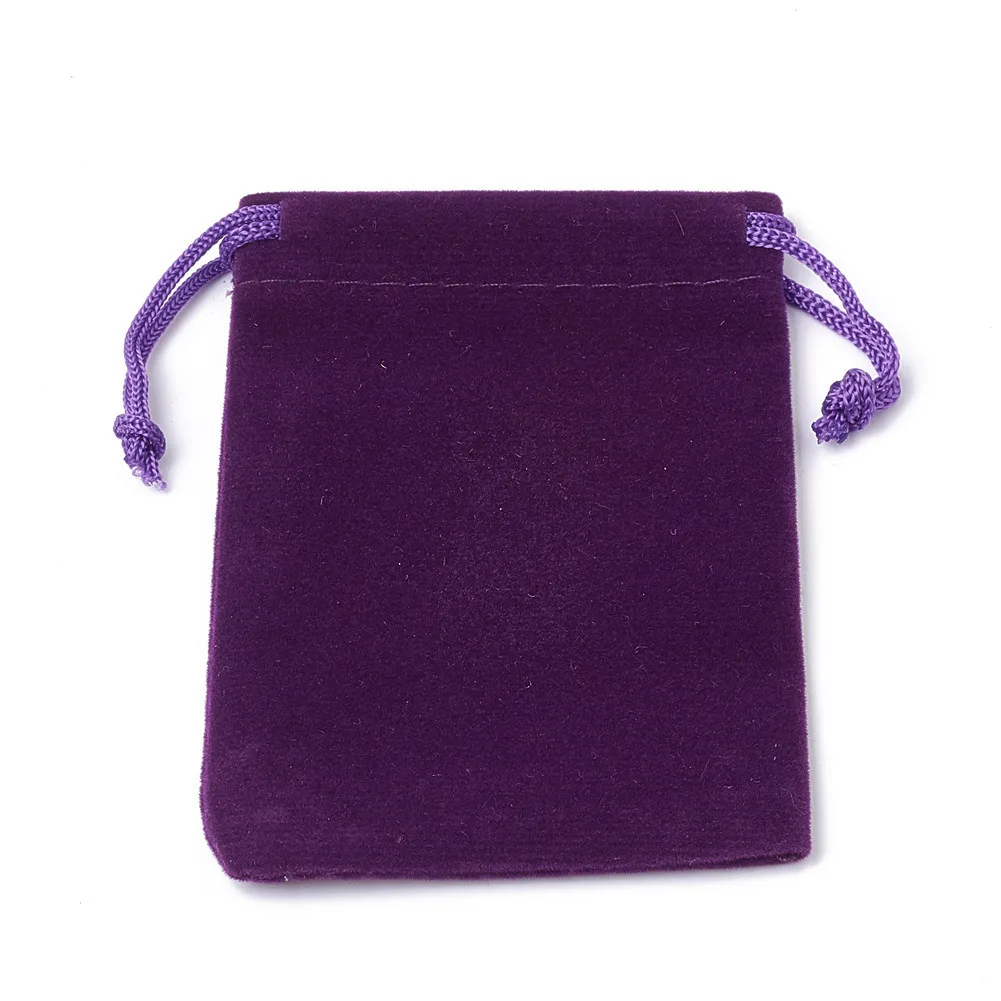 10pcs Rectangle Velvet Pouches, Gift Bags, 12x10cm, Rectangular Velvet Drawstring Pouches, Jewelry Gift Bags for Wedding Party