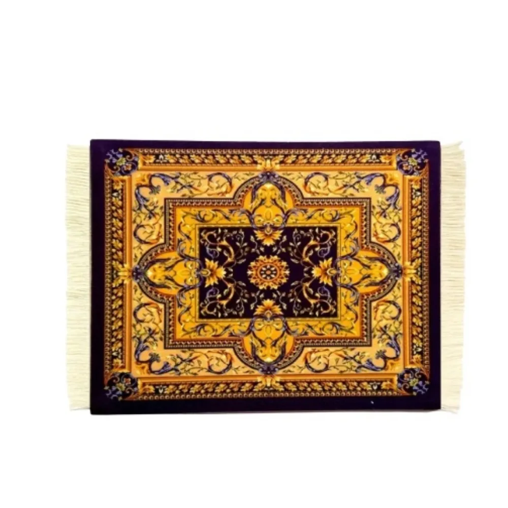 Tea Coaster Bohemia Persian Mouse Pad with Tassel Anti-slip Gaming Mouse Pads Durable Rubber Base Carpet Mouse Pad Office Use