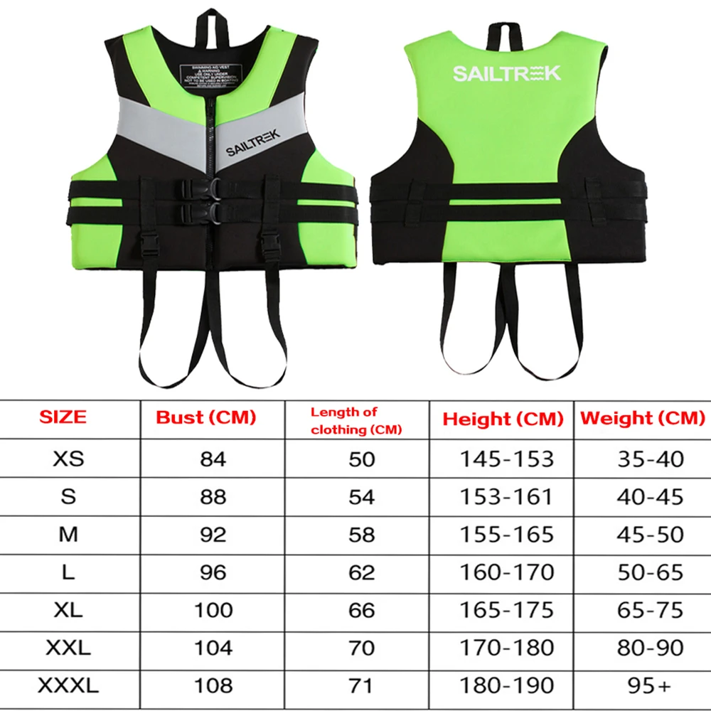 Water Sports Fishing Water Ski  Vest Kayaking Boating Swimming Drifting Safety Vest Adults Life Jacket Neoprene Safety Life Vest