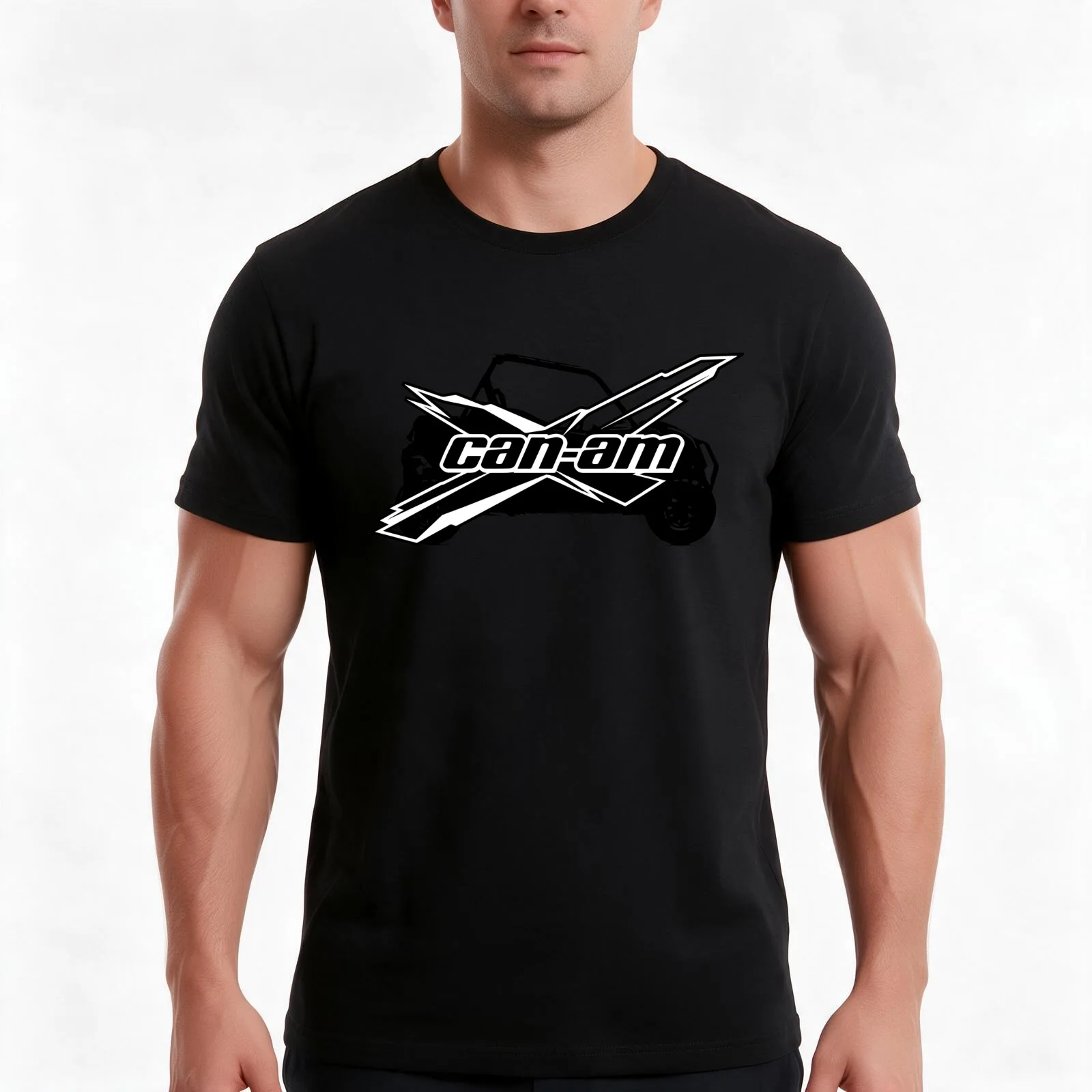 Can-Am Maverick X T-Shirt, Summer Casual Cotton Tee, Oversized Streetwear Tops, Vintage Graphic Print, Loose Fit Short Sleeve