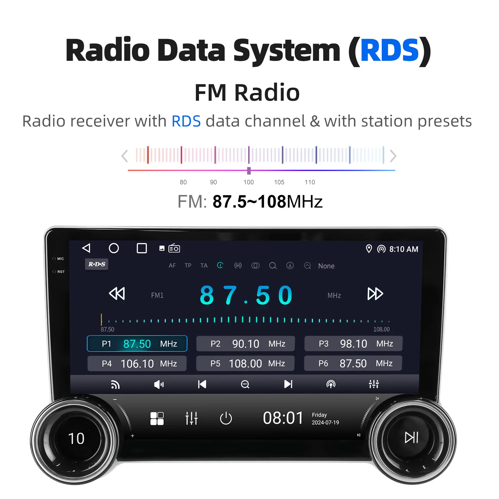 ESSGOO 10'' 32/64G Android 15 Autoradio Für Seat Ibiza 6J 2009-13 Carplay Android Auto GPS Navi WIFI BT FM RDS Mit Doppel Knopf – Detail 14