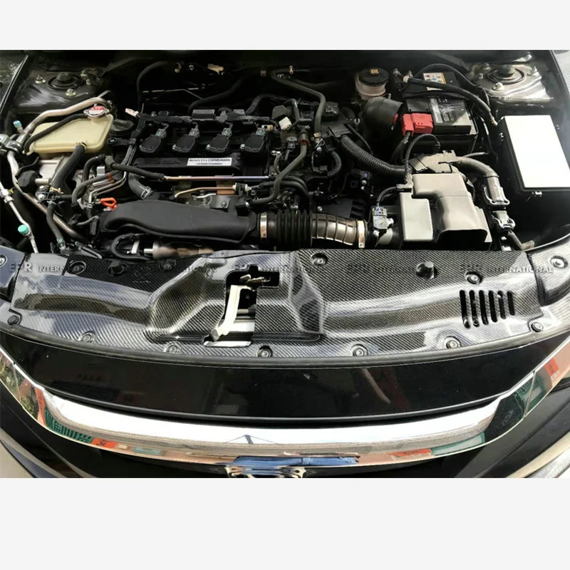 

Carbon For Honda Civic FK7 2017 2021 Front Cooling Panel Engine Bay Cover JDM Cooling Performance Upgrade ABS Plastic