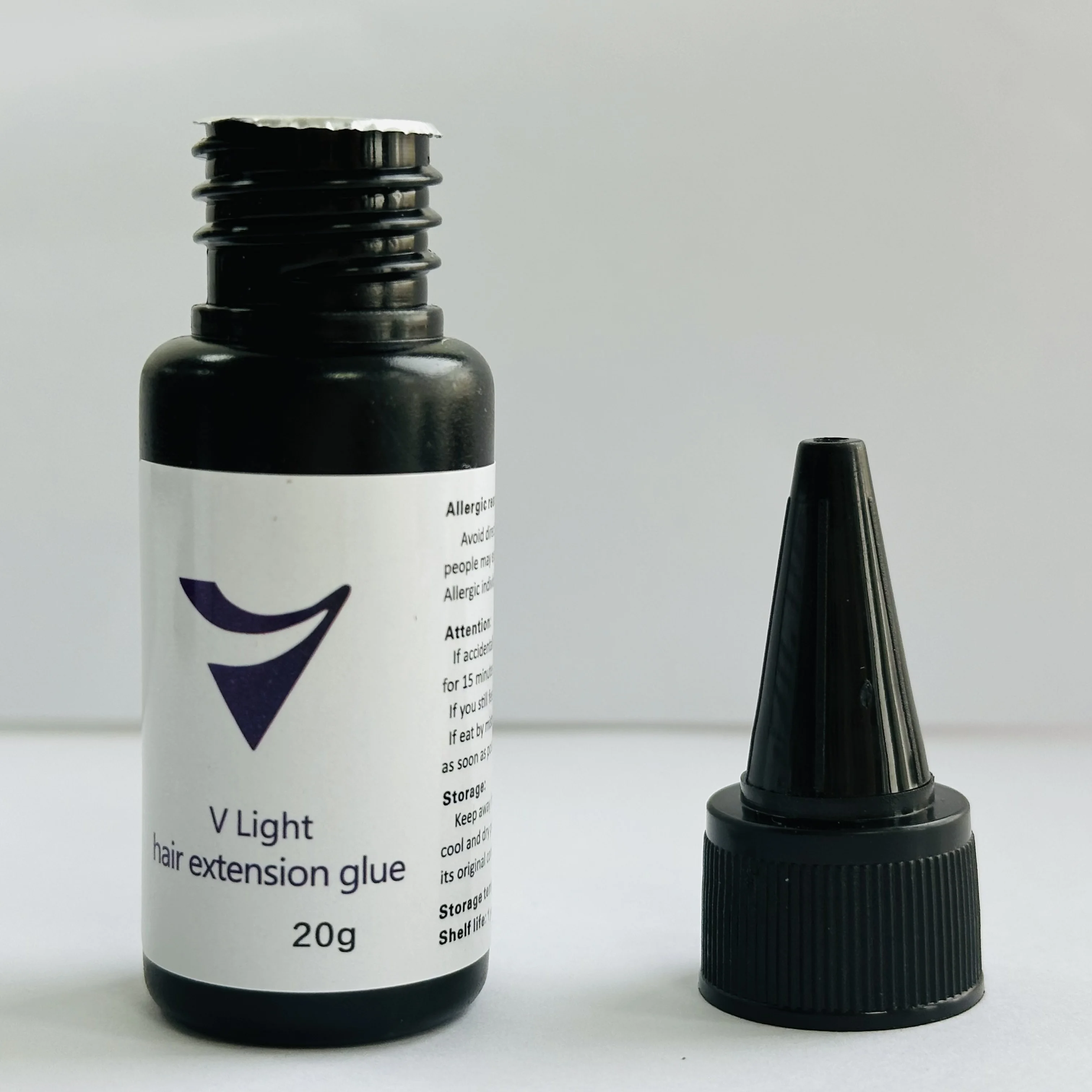 غراء تطويل الشعر بالأشعة فوق البنفسجية مع مزيل 20 جرام مزيل ضوء الأشعة فوق البنفسجية 20 مللي على شكل حرف V غراء تمديد الشعر الخفيف لتطويل الشعر بسرعة