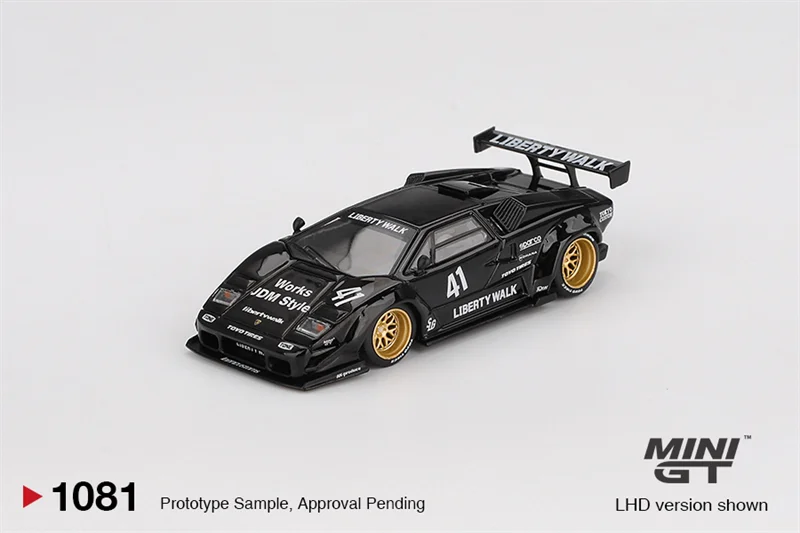 

Предпродажа MINI GT 1:64 Countach LB-WORKS, черная литая модель автомобиля, коллекция миниатюрных моделей