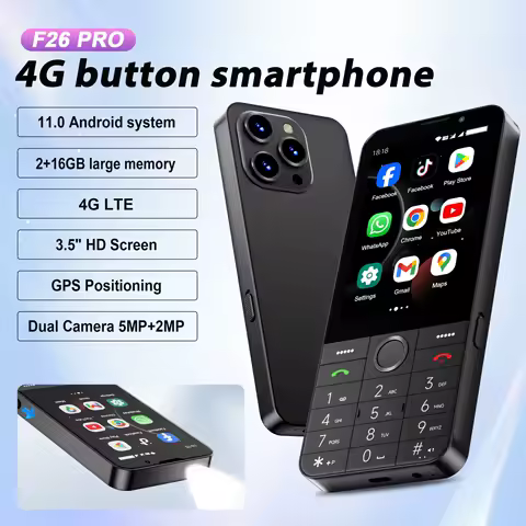 SERVO F26 PRO Android Button Smartphone 4G LTE Dual SIM Card 2GB+16GB WhatsAPP Speed Dial Wi-Fi 3.5" Touch Display Smart Phones