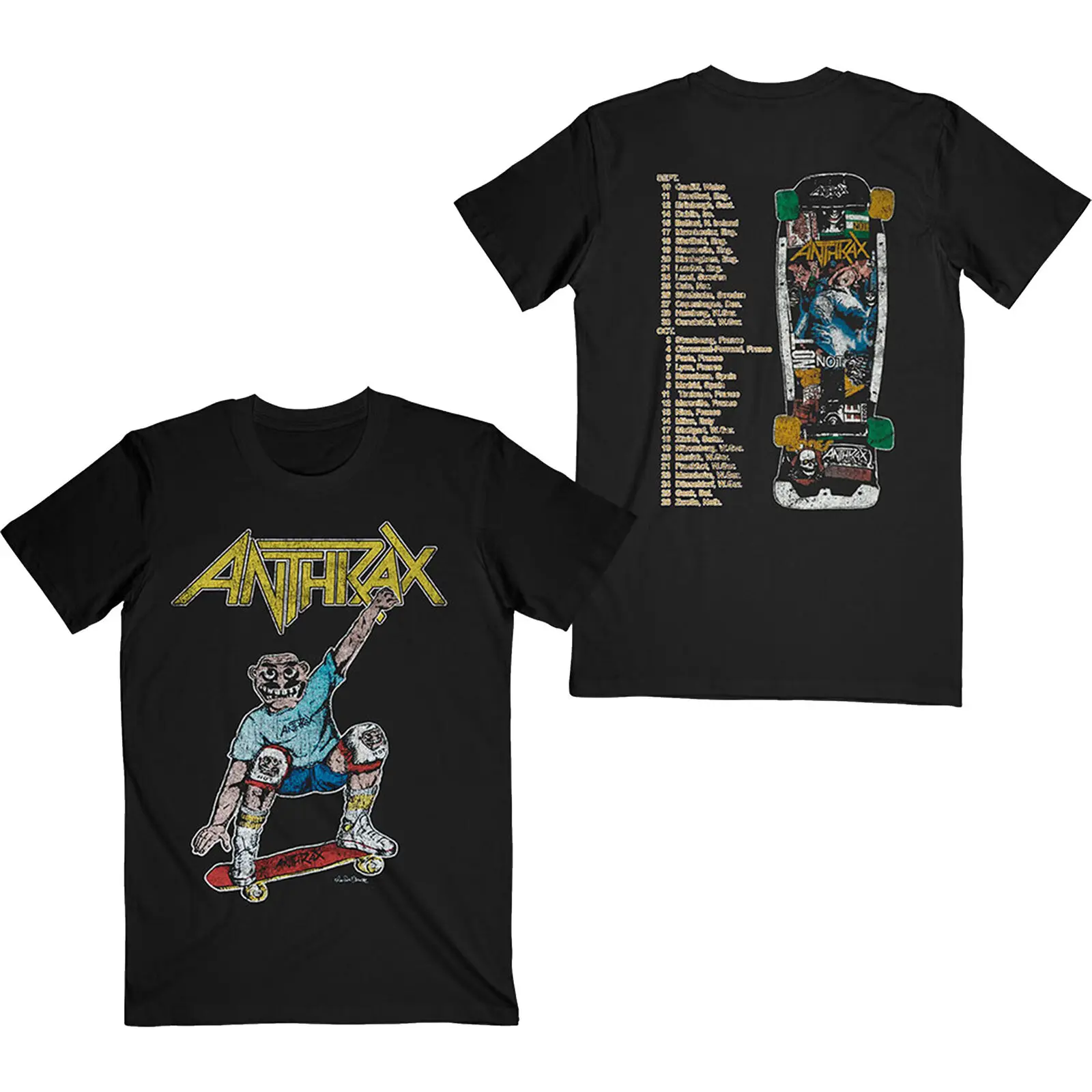 Men's Anthrax Spreading Skater Notman Vintage Back Print Slim Fit T shirt