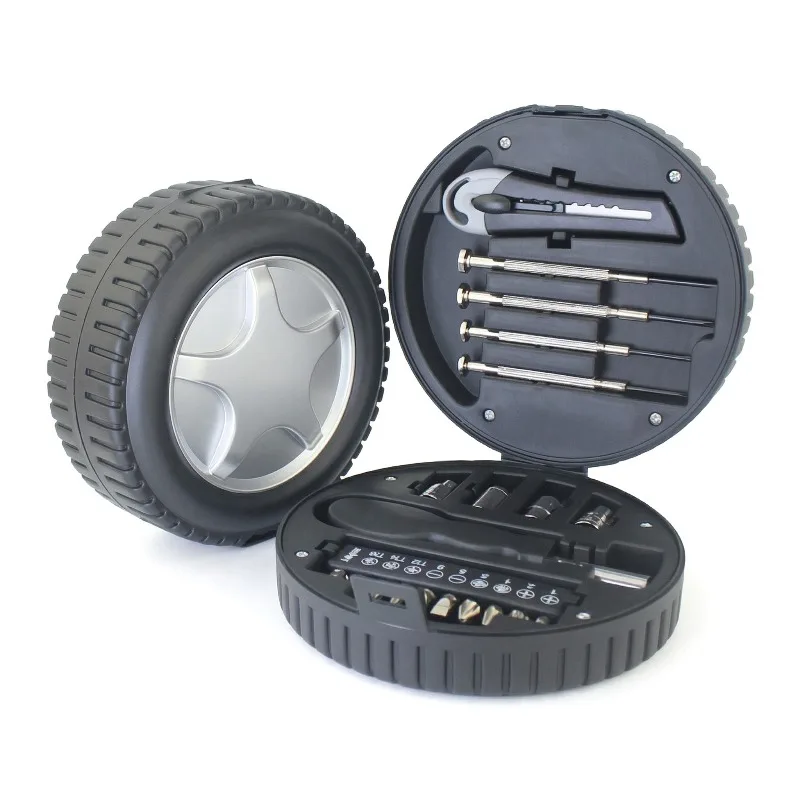 Tire Shape Hand Tool Set Portable Multi-purpose Screwdriver Socket Kit for Home ,Car and Outdoor Emergency Repair
