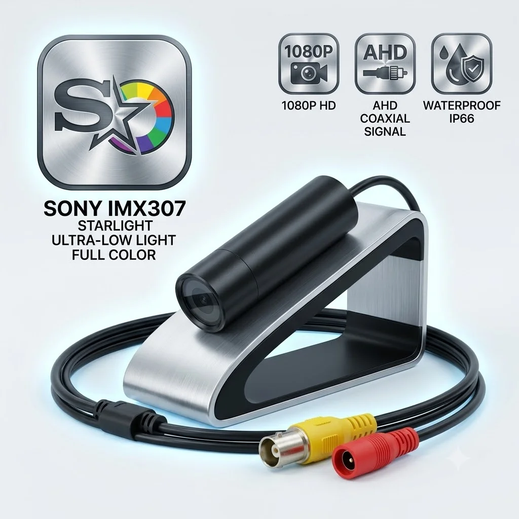 

2MP 1080P AHD Starlight Black Light Full Color Mini Metal Bullet Camera Fire Monitor IP66 w/ Bracket 3.6mm Lens