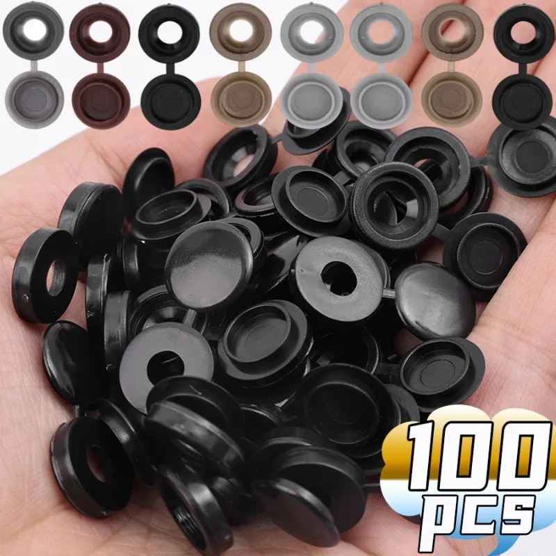 Screw Cover Cap White Black Grey Plastic One-piece Screw Cap Cover Nail Nuts Bolts Decorative Cover Screw Folding Ugly Covers