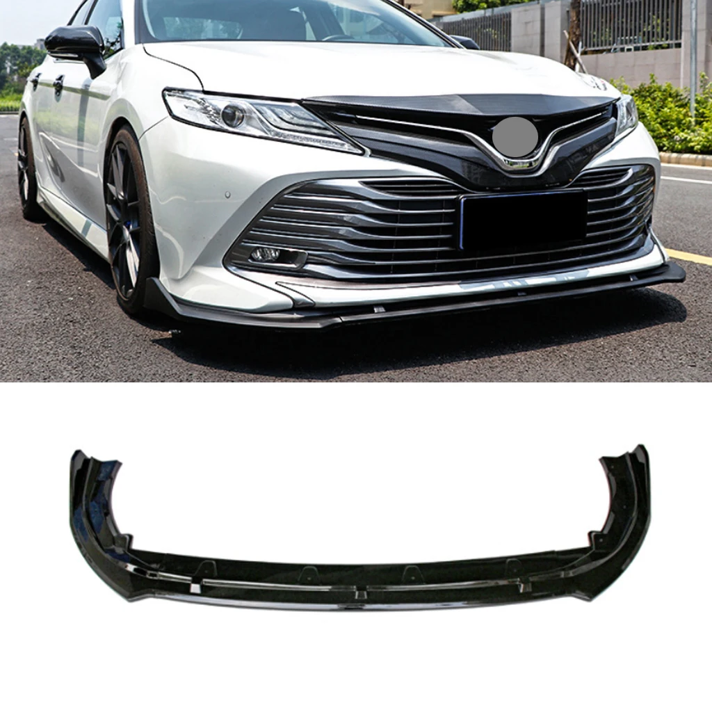 

Front Bumper Spoiler Lip Lower Body Kit Diffuser Splitter Tuning Guard For Toyota Camry 2018 2019 2020 ABS Glossy black Tuning