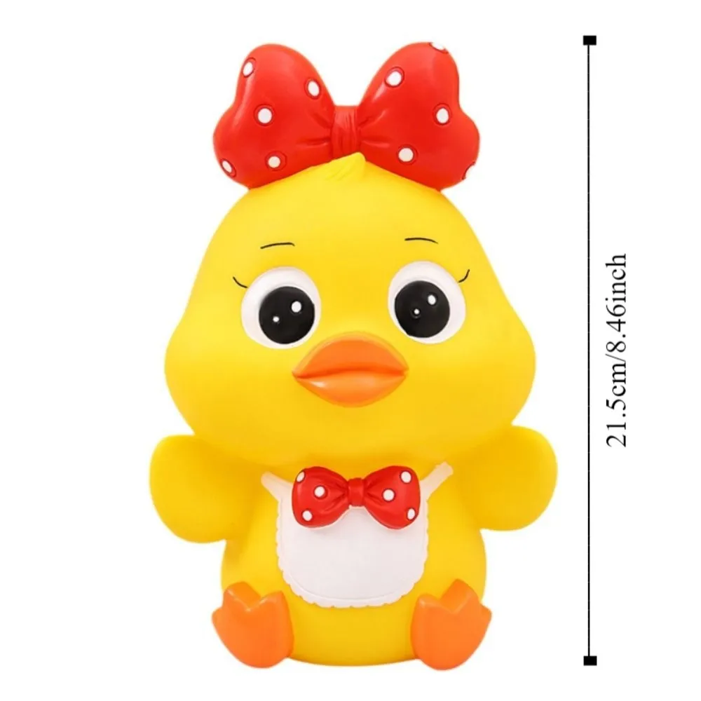 Tirelire Anti-chute en forme de petit canard jaune, réservoir d'épargne, boîtes à billets décoratives en forme de canard de dessin animé, modèle de grande capacité