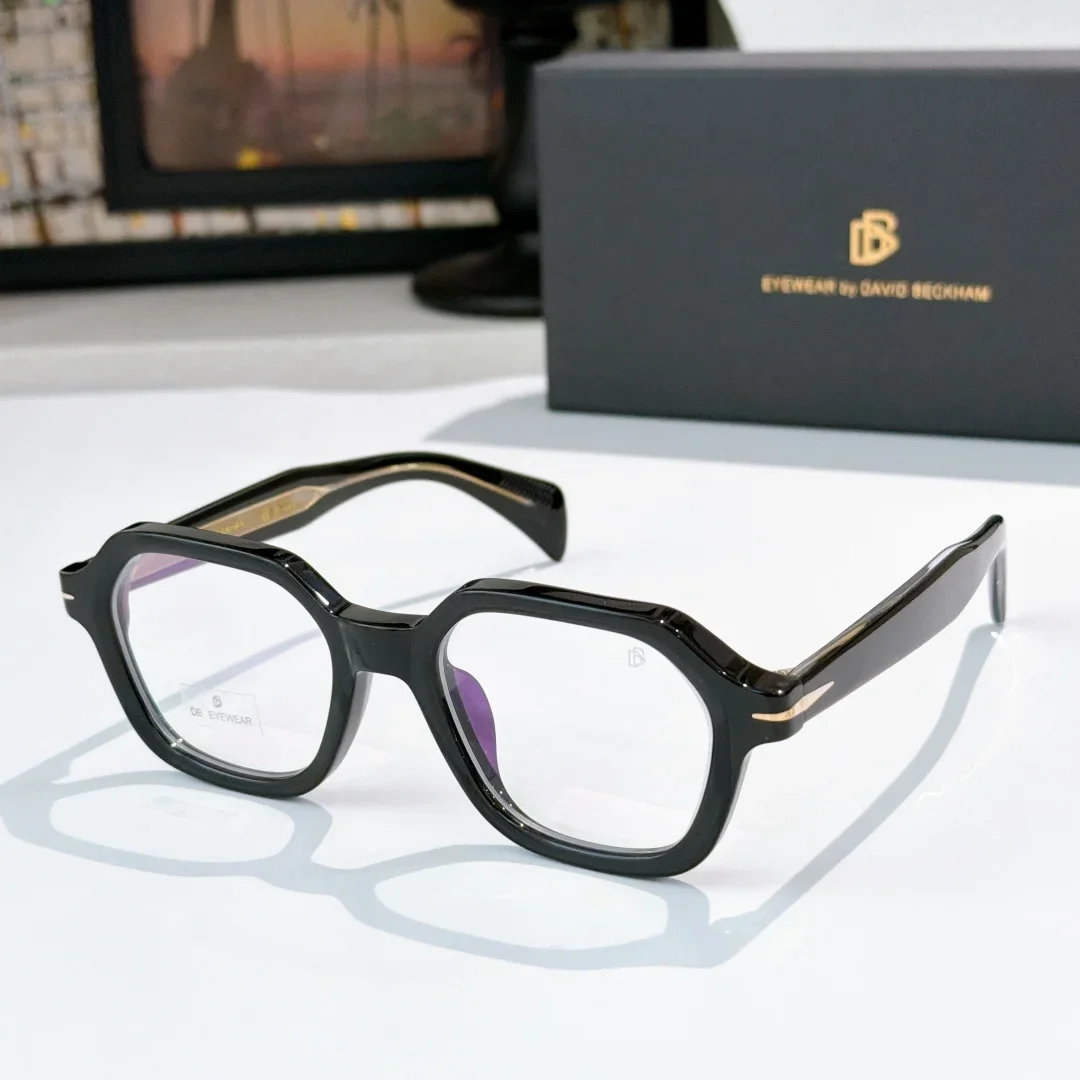 Luxury DB 7140/S Octagonal Acetate Sunglass Frame Thick Polygon Optical Glasses Unisex Retro Clear Lens Eyewear for Men Women