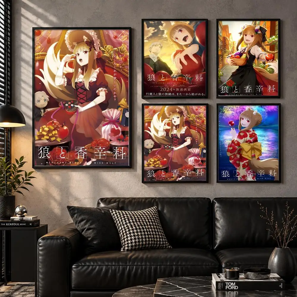 Spice and Wolf Medieval Trader Love Fantasy Anime Classic Poster Aesthetic Unframed Wall Prints for Bedroom & Living Room