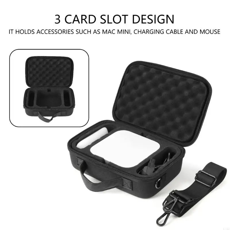 حقيبة حمل مقاومة للصدمات ذات سعة كبيرة وغطاء صلب واقٍ مع مقبض مريح لملحقات المضيف الصغير K1KF