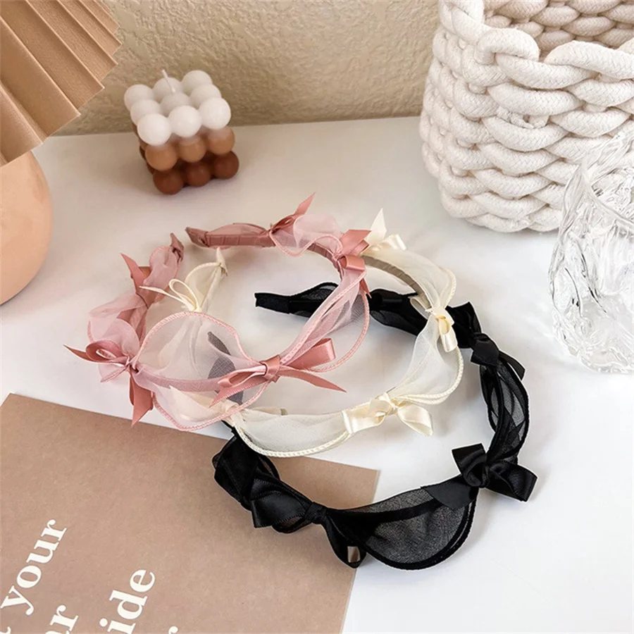 New fashionable sweet bow headband children's princess tempera...