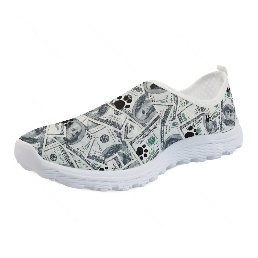 Brand Designs Mesh Shoes for Women Seamless The Dollar And Animal footprints  Printing Lightweight Sneaker Girl Zapatos De Mujer