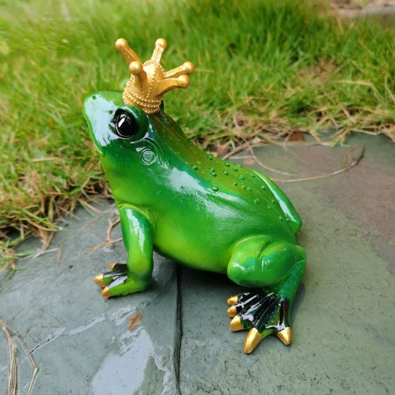 New Frog Princess Ornament Statue Garden Garden Study Room Ornament Resin Crafts Home Decoration Accessories