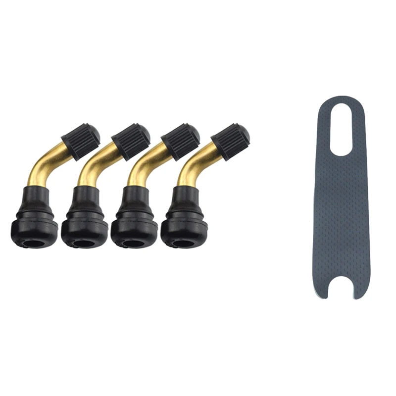 

4Pcs Tyre Valves Stem Right Angle Snap-In Rubber 90 Degree Brass With Electric Scooter Mat M365 Scooter Anti-Skid Pad