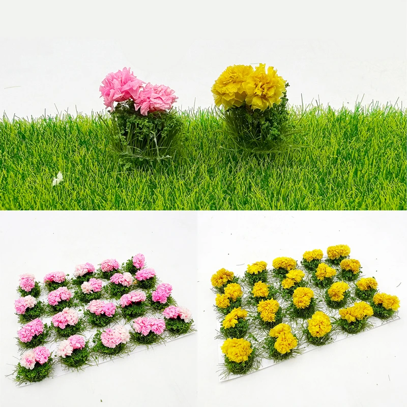 25pcs 15mm simulation handmade flower cluster model diy landscape material sand table platform decoration doll house layout