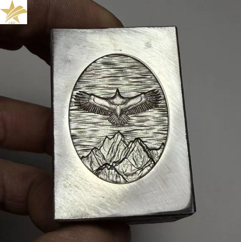 3D Majestic Eagle Jewelry Stamp Impression Shot Plate Die ,Steel Jewelry Emboss Making Tool for Silversmiths, Jewelry Makers
