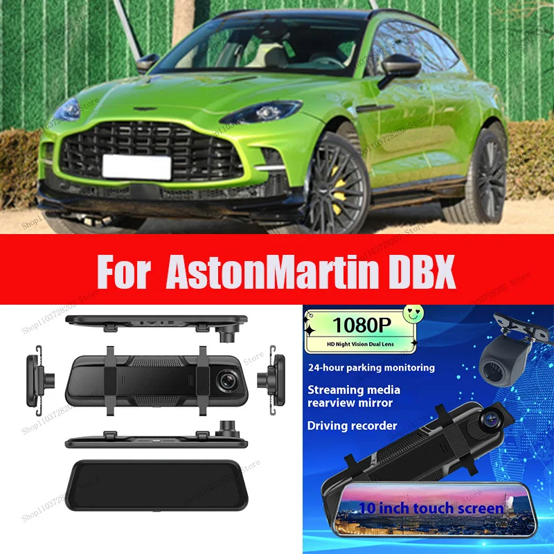 

For AstonMartin DBX 4K WIFI GPS Car Dvr Mirror Dash CamDual Lens Dashcam Drive Recorder Stream RearView Mirror IPS Screen Camera