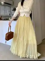 Elegant Pleated Skirt for Women with Elastic Waist Slim Fit A-Line Long Design Spring 2026 Fashion Trend - Image 4