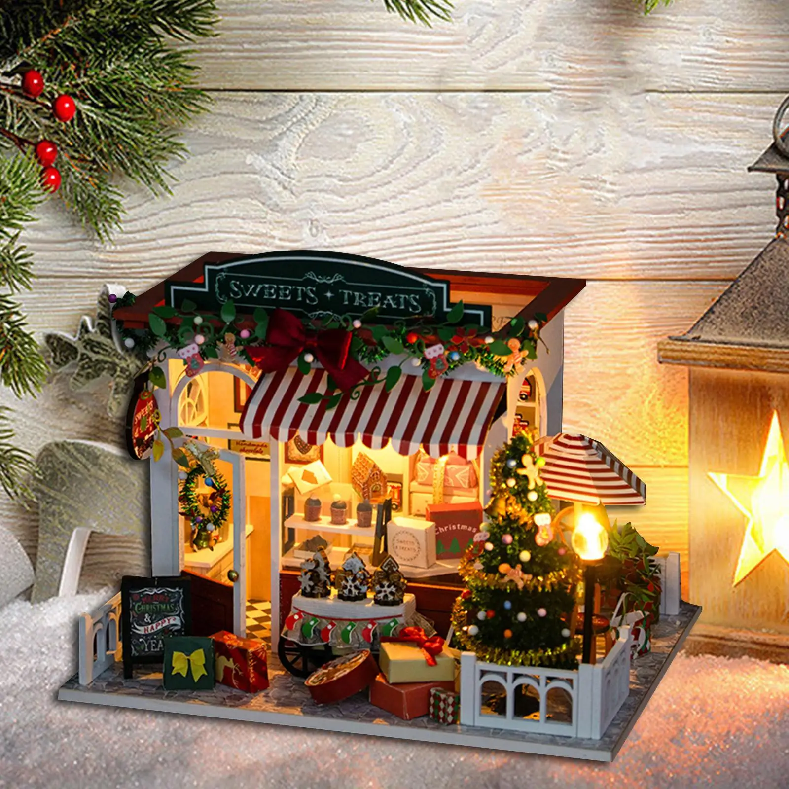 

Dollhouse DIY Miniature Kits Miniature Christmas House for Birthday Gift