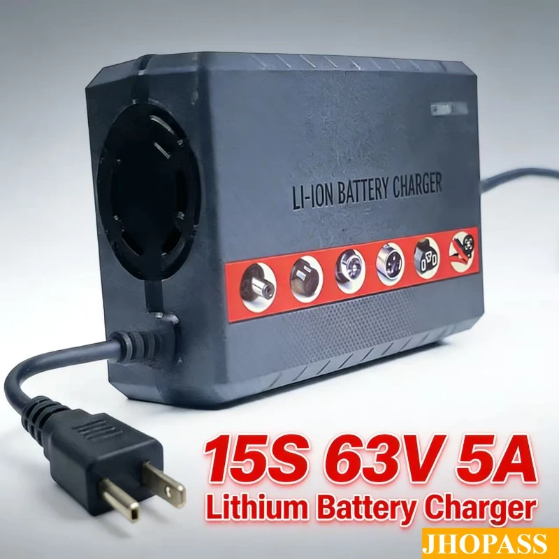 HD 15S 63V 5A Smart LED Li-ion LiFePO4 Lithium Battery Charger for Motorcycle E-bike Scooter AC110-220V Charges AU EU UK US Plug