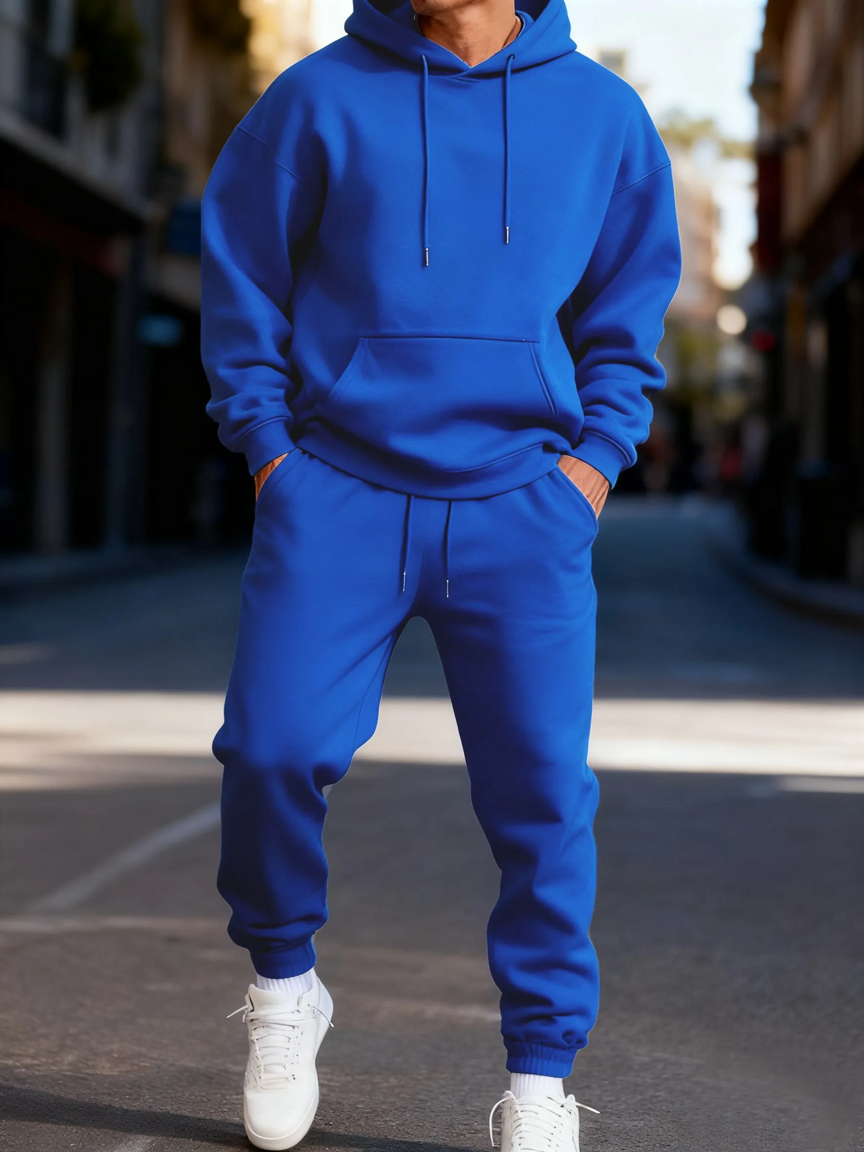 

Solid Sport Sets Of Men Autumn Winter Man Hoody Long Pants Set Fleece Jogging Sweatpant Basic Casual Sweatshirts Classic Clothes