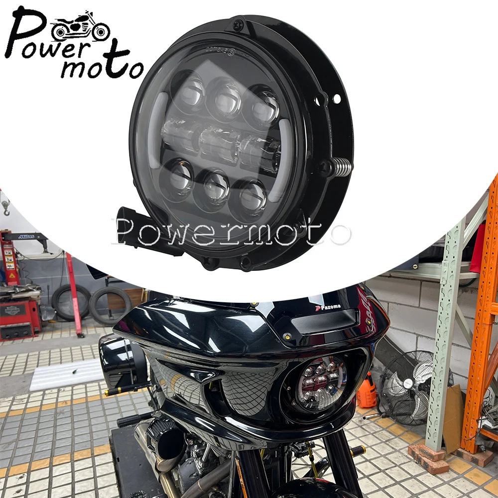

Motorcycle LED Headlight Mount Bracket For Harley Softail Low Rider EI Diablo FXRST 117 ST FXLRST 22-2025 Turn Signal Lamp 5.75"