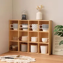 Desktop Solid Wood Twelve Grid Storage Box,Tea Set and Cup Holder,Wall-Mounted Mug Display Shelf,Blind Box Organizer,Decorations