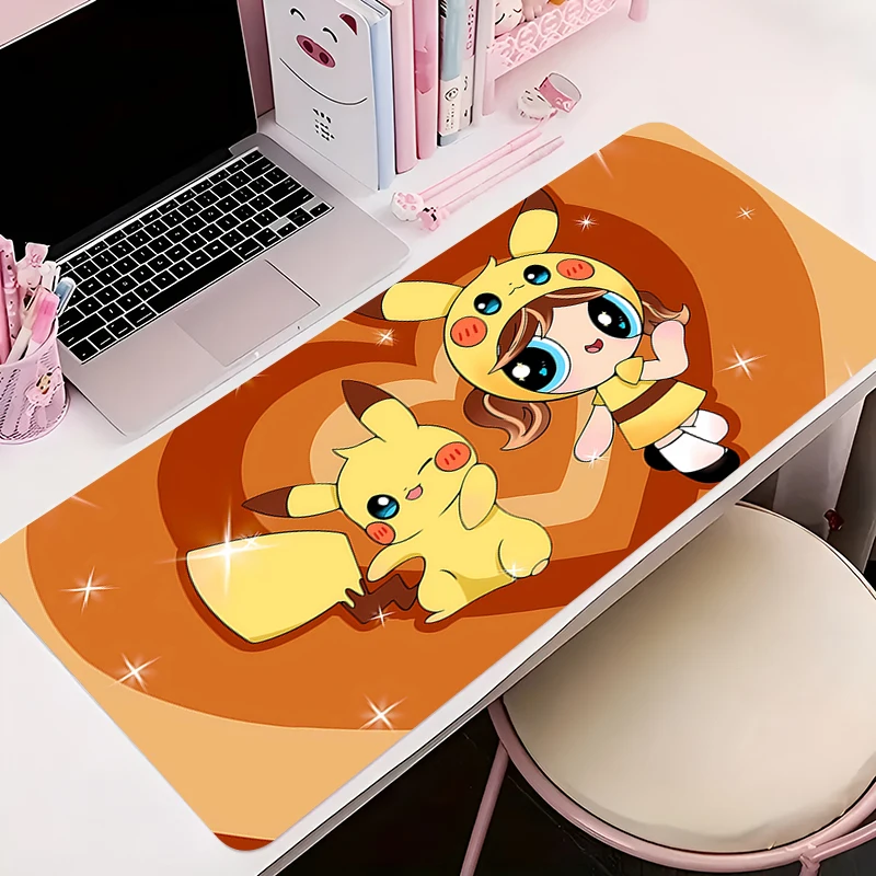 Pink Office Desk Mat XXL The P-Powerpuffs Girls Anime Mouse Pad Gaming Accessories Keyboard Decor Extended Mousepad Cute Carpet