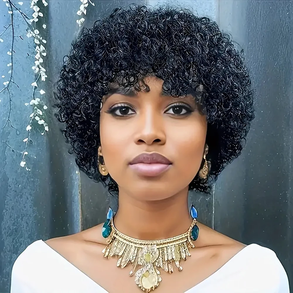 Black Curly Pixie W… - image