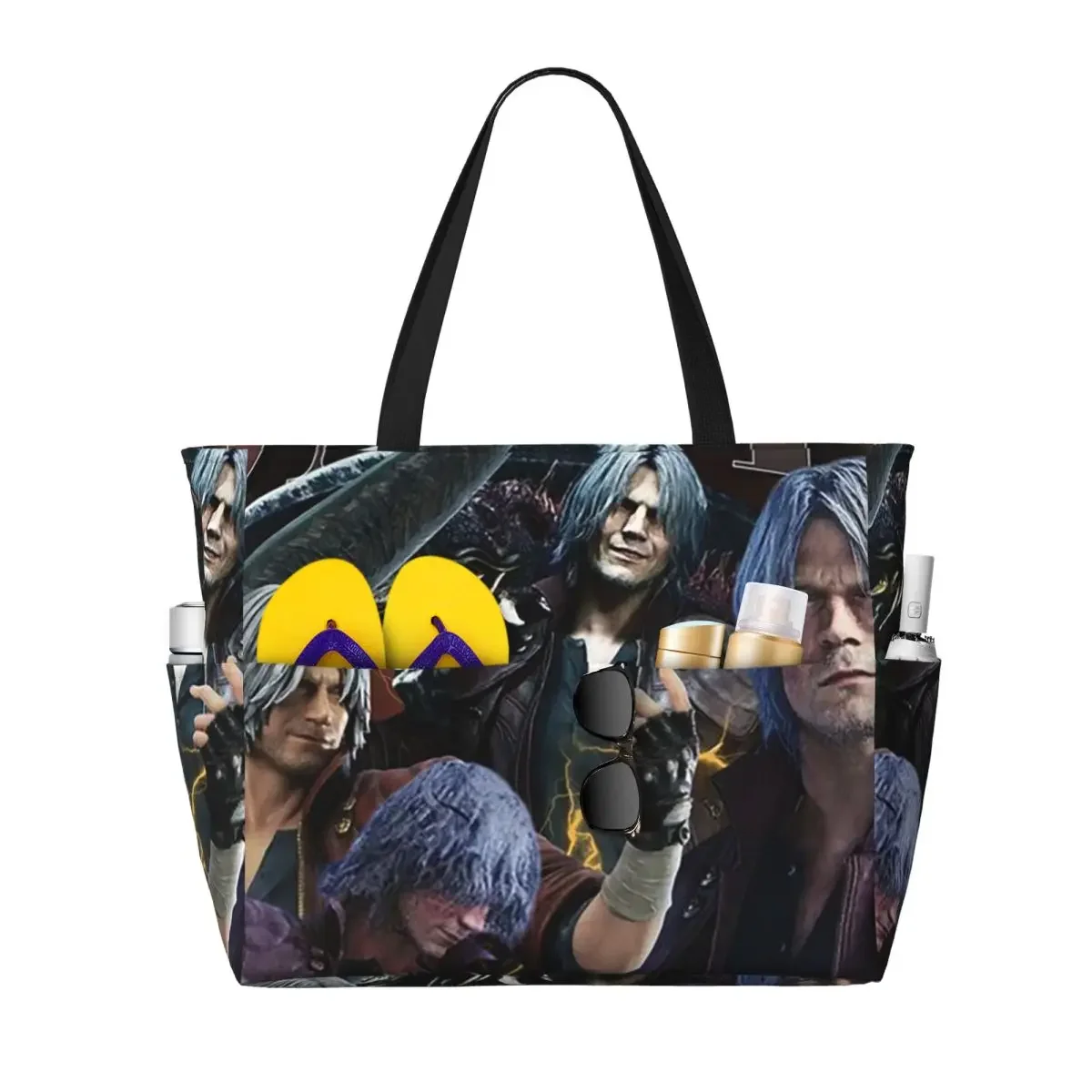 Limited Dante Devil May Cry Beach Tote Bag Sport Gym Yoga Duffle Large Tote Bag Women Travel Bag Fitness bag