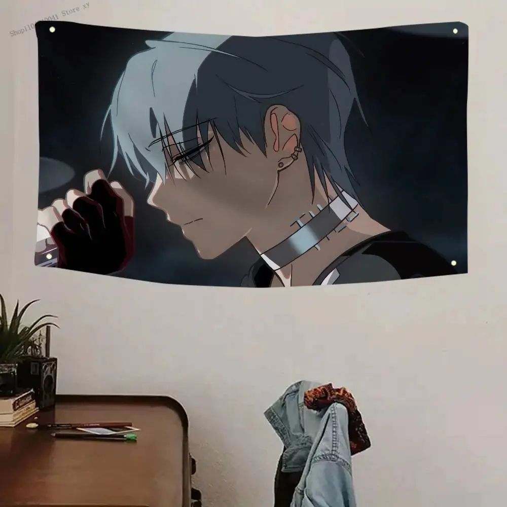 1pc Anime A-Alien S-Stage Flag Banners Four Hole Flag Polyester Outdoor Decor Room Aesthetic