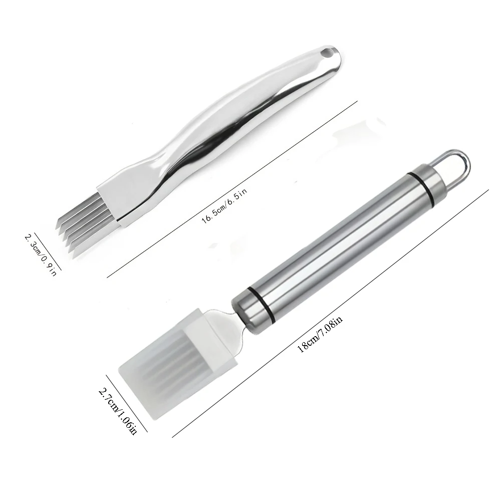Stainless Steel Chopped Green Onion Knife, Kitchen Tool Slice Cutlery Vegetable Cutter Sharp Scallion Cutter Shred Knife