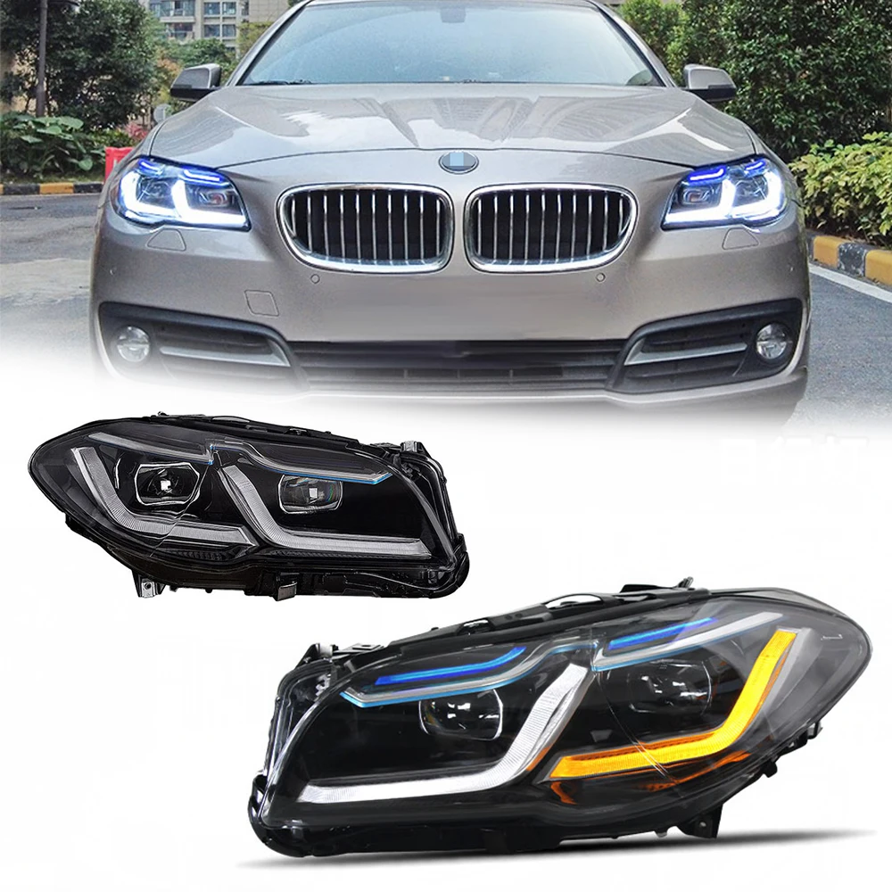 

Светодиодные фары для BMW 5 серии F10 F18 11-17 новый стиль светодиодные DRL Автомобильные фары в сборе Сигнал Авто аксессуары Модифицированная лампа