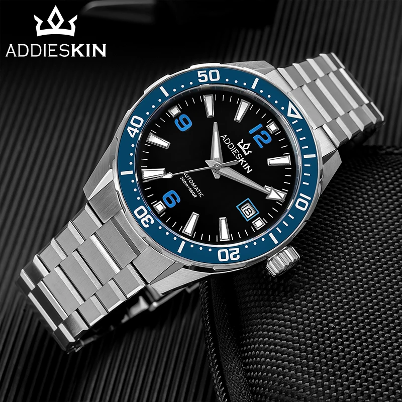 AddiesKin K009 Dive Style Mechanical Watch 200m Waterproof Sapphire Crystal Miyota 9015 Automatic Ceramic Bezel BGW9 Lume Watch