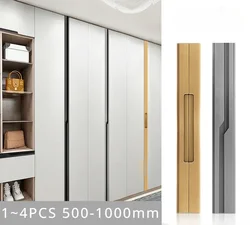 500-1000mm Embedded copper Long Handles for Cabinets and Drawer Kitchen Wardrobe Cupboard Furniture Drawer Handle Aluminum Alloy