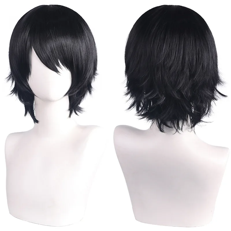 Universal Synthetic Cosplay Wig Top Skin Fluffy Short Hair Anime Style Multicolor Party Costume Prop