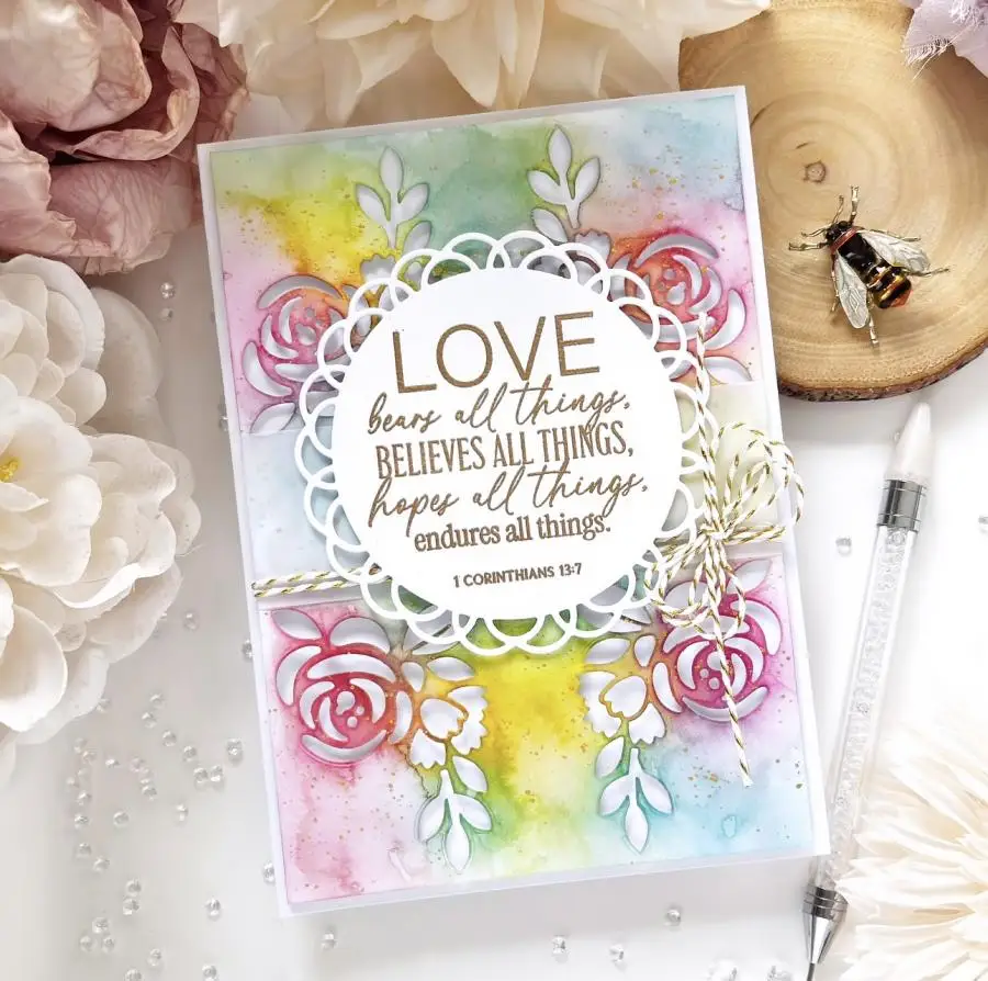 2025 Valentine\'s Day Love Heart Spring Blooms and Shape Die Cutting Hot Foil Plate for DIY Scrapbook Craft Greeting Card
