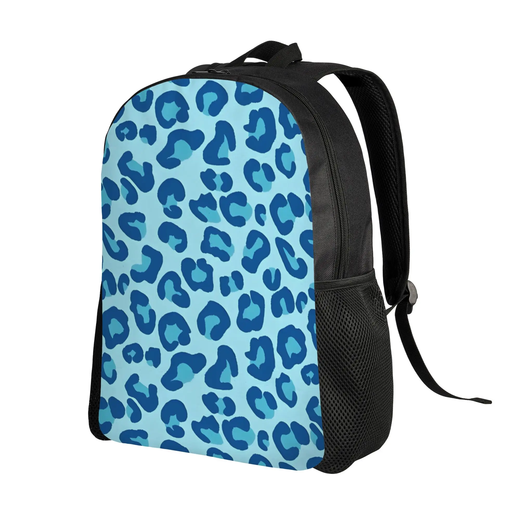 Back to school season Light Leopard Print In  Chambray To Dark Denim Blue Daypack Leopard Print Men Women Adult Handbag Backpack
