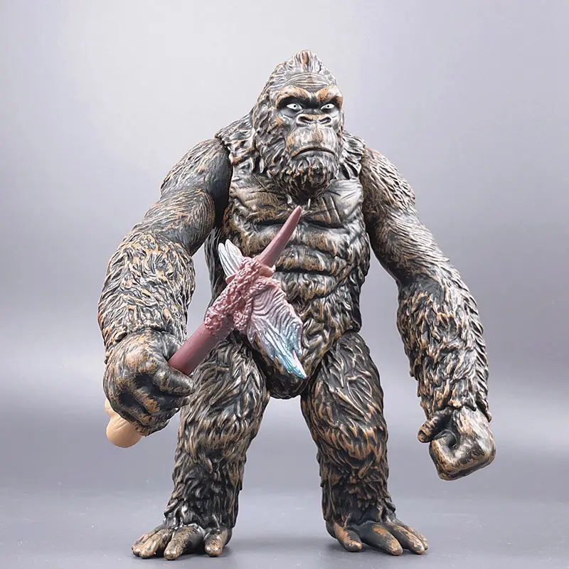 18CM Godzilla VS King Kong 3 Head Drago King Ghidorah Gorilla Godzilla Soft Glue Action Figure Collection Toy