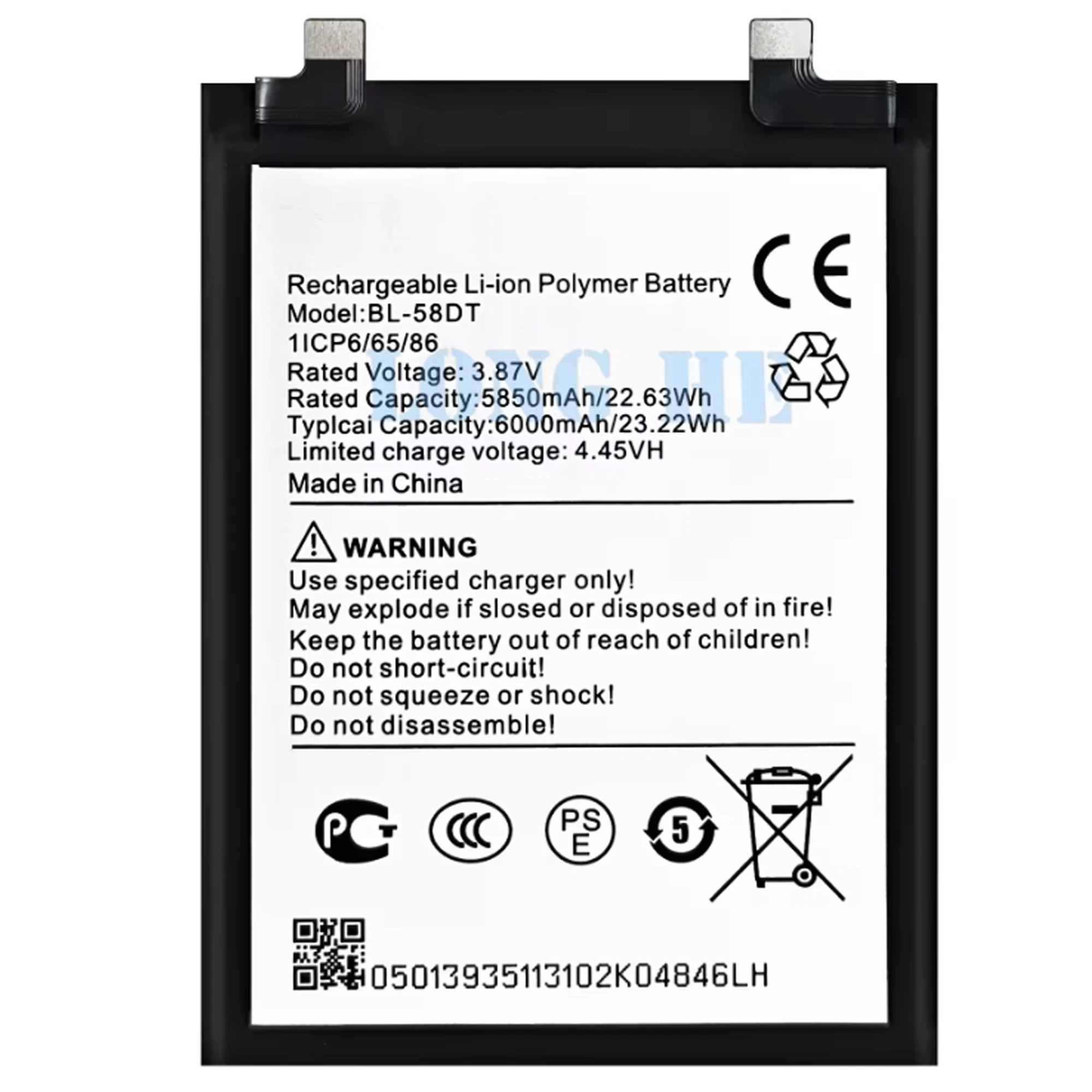 100% New Original Battery BL-58DT For Tecno POVA 4 PRO/ LG8  Battery + Free Tools