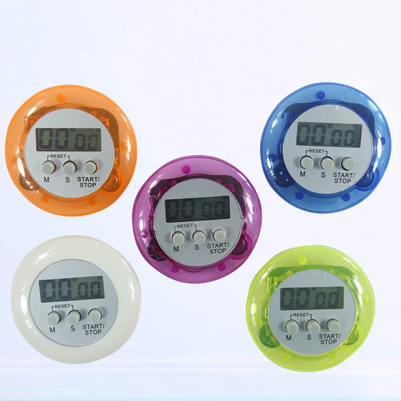 100pcs Colorful Plastric Clip Alarm Digital kitchen Timer helper Mini LCD Screen Count Down