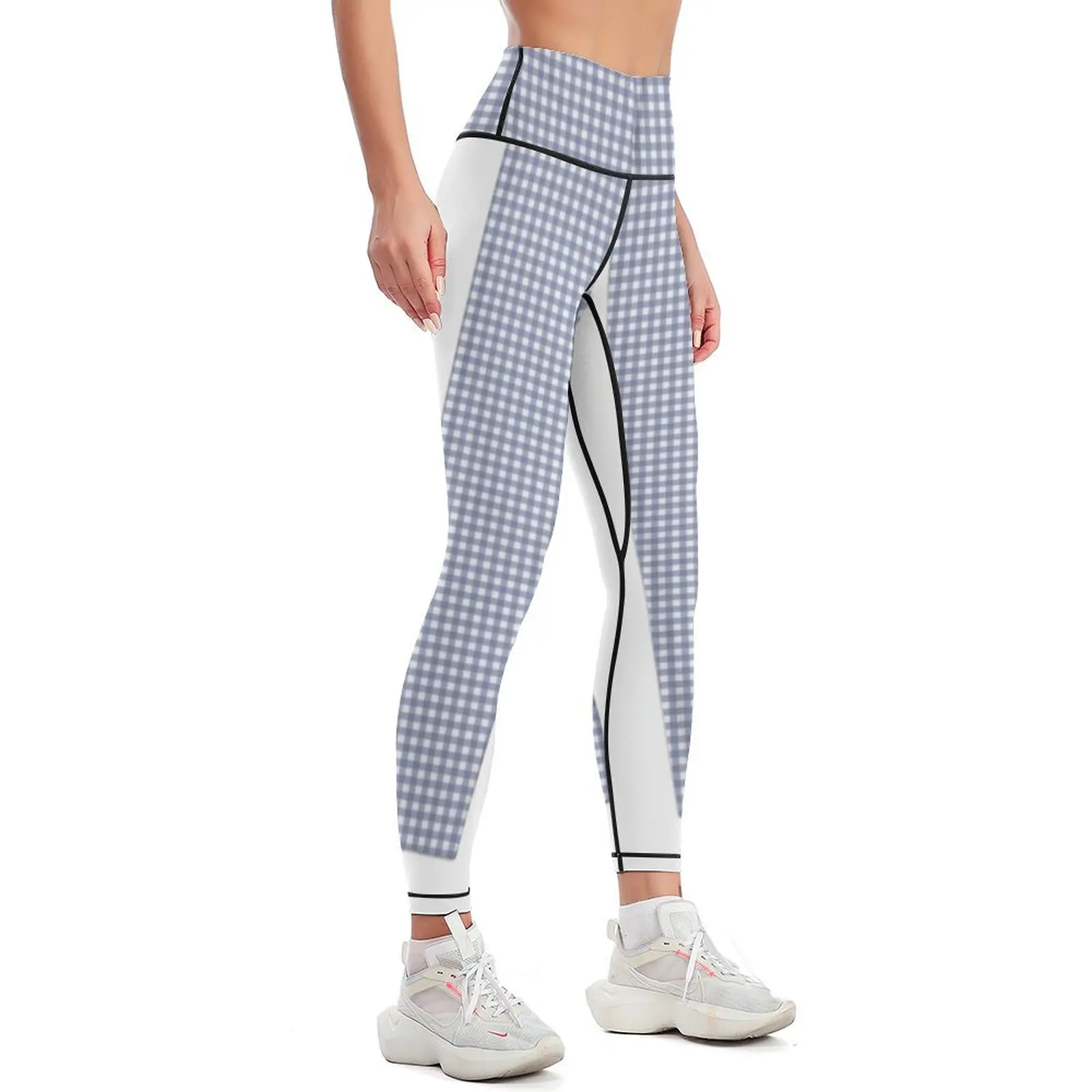 lavender purple gingham patterned Leggings Sweatpants Golf wear Women's sports pants Womens Leggings