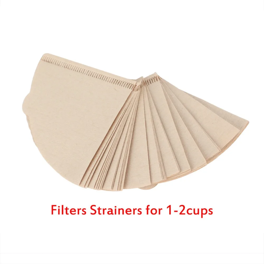40 PCS Set Unbleached Paper Coffee Filter Papers Cone Shape Uniform Extraction Pour Over Filter Disposable 1-2 Cups