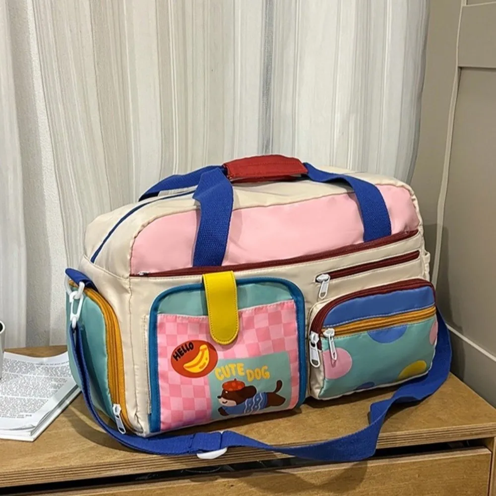 Large Capacity Dopamine Travel Bag Oxford Dedicated Shoe Compartment Gym Sports Tote Water-resistant Colorful Luggage