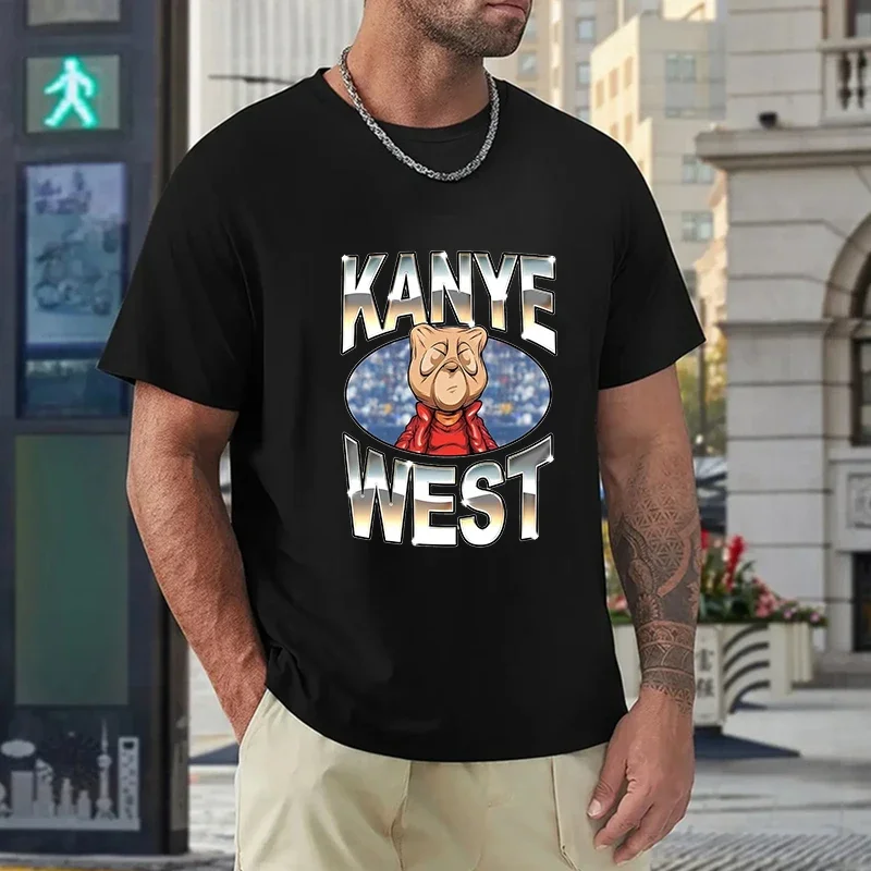 2025 Summer Kanye West Printing T-Shirt 100% Cotton Men's Vintage Hip Hop Rap Style Tshirt Men Women Short Sleeve Streetwear